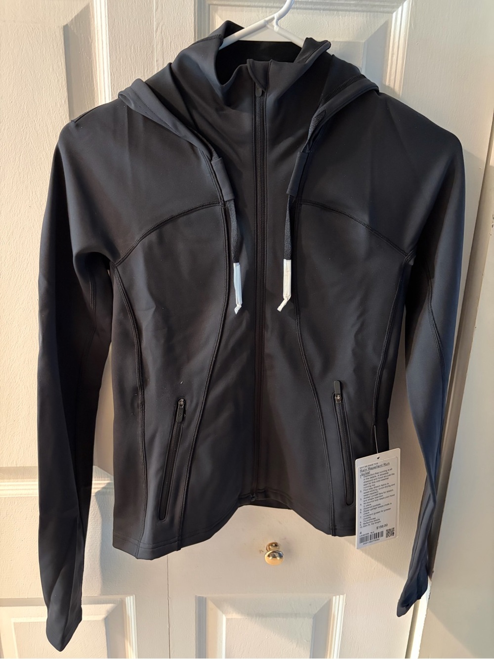 lululemon athletica Black Hooded Zip Jacket with Drawcords